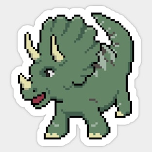 Pixely Triceratops Sticker